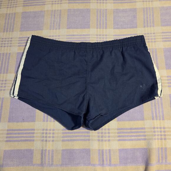 VINTAGE 70s 80s ADIDAS SHORTS FOOTBALL SOCCER RUNNING SIZE LARGE BLUE SHORT RARE